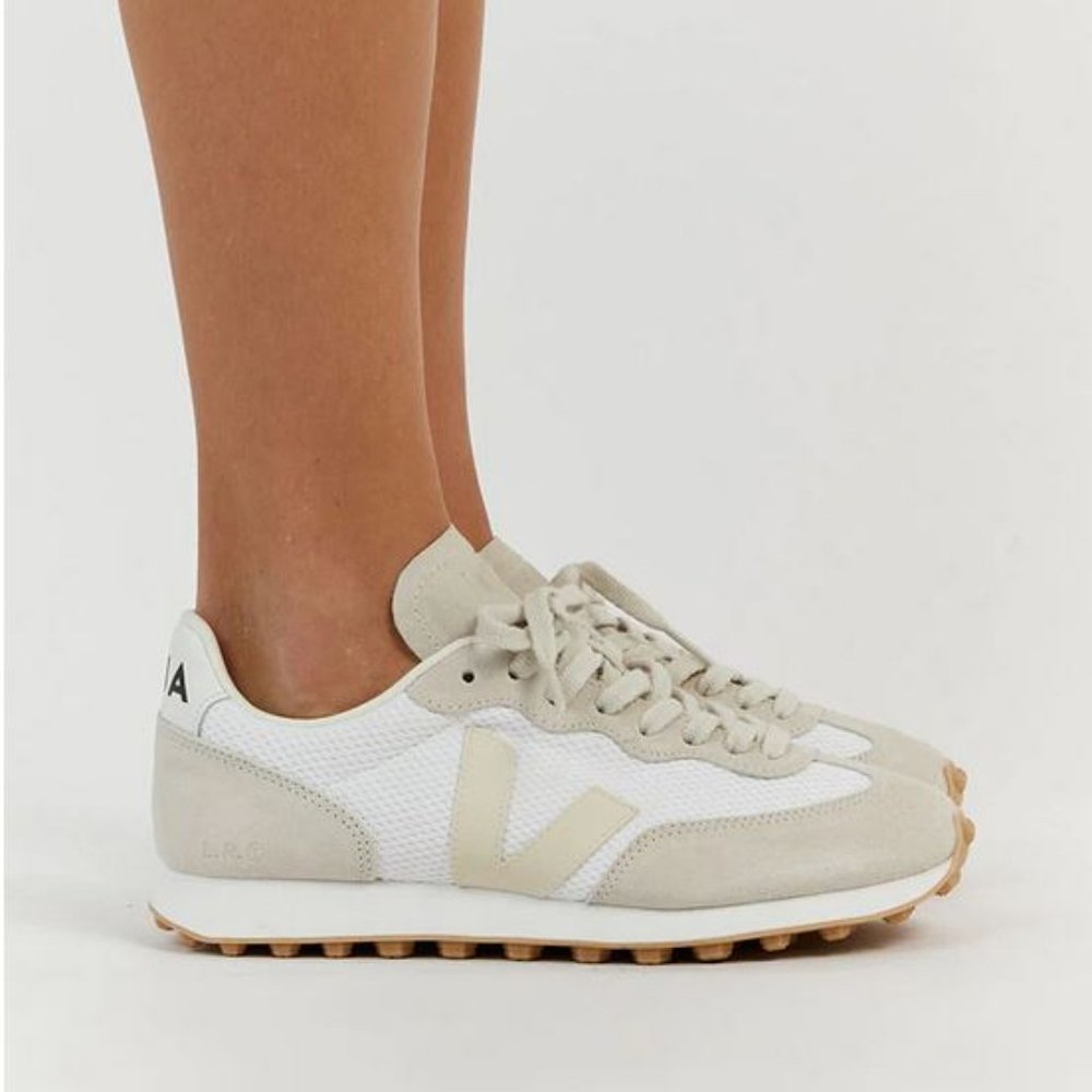 Veja White and Beige Runners Sneakers